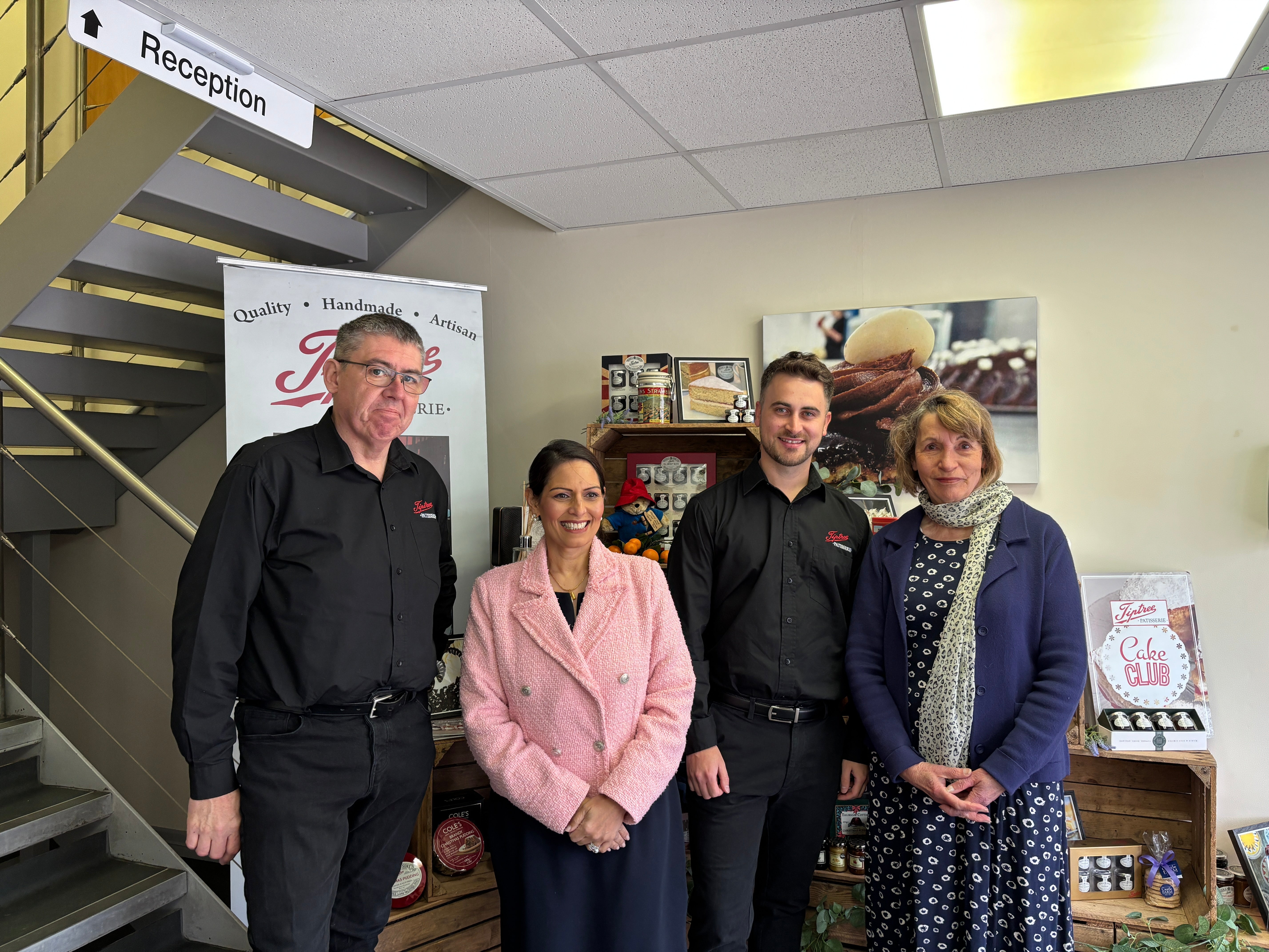 Witham MP Priti Patel visits Tiptree Patisserie